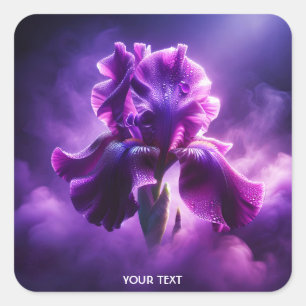 Fantasy Cute Purple Iris Fog Square Sticker