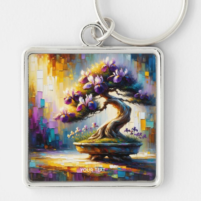 Fantasy Cute Purple Mini Tree Keychain (Front)