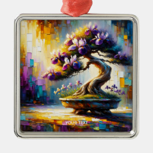Fantasy Cute Purple Mini Tree Metal Ornament