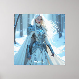 Fantasy Cute Queen White Snow Canvas Print