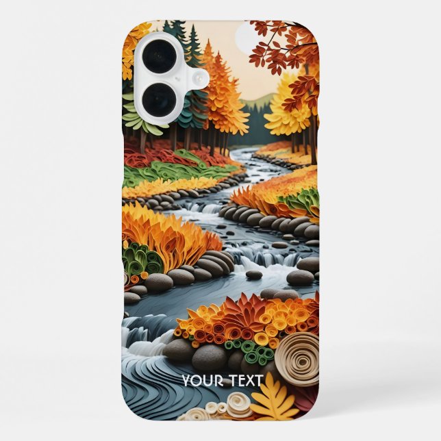Fantasy Cute Quilling Fall Landscape iPhone Case (Back)