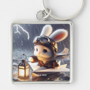 Fantasy Cute Rabbit Post Lantern Keychain