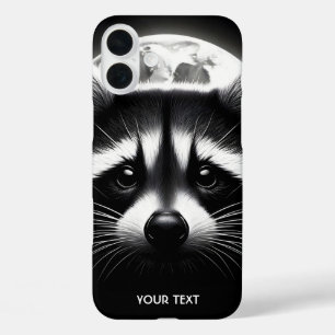 Fantasy Cute Racoon Face Moon iPhone 16 Plus Case