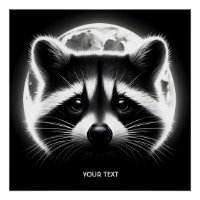 Fantasy Cute Racoon Face Moon