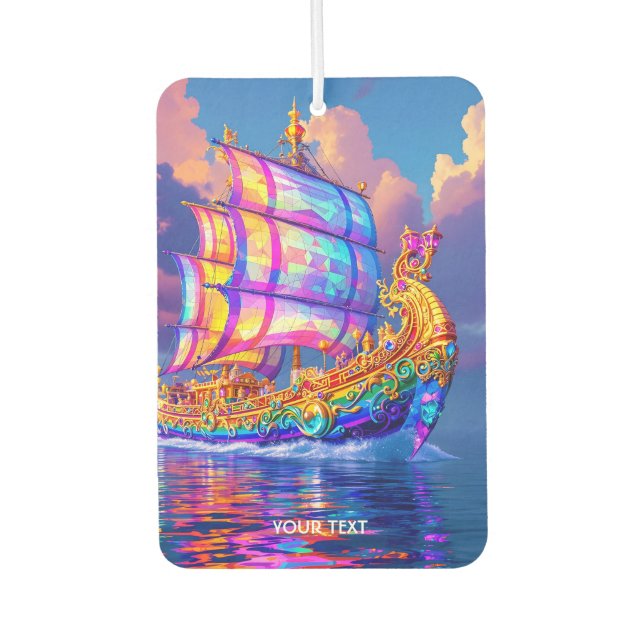 Fantasy Cute Rainbow Colours Ship Air Freshener (Front)
