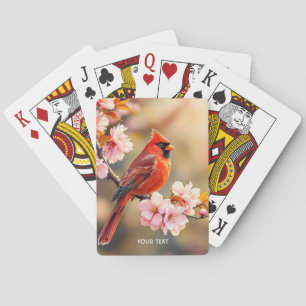 Fantasy Cute Red Bird Cherry Playing Cards
