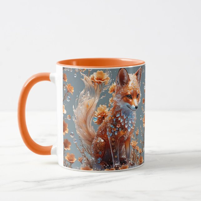 Fantasy Cute Red Glass Fox Mug (Left)