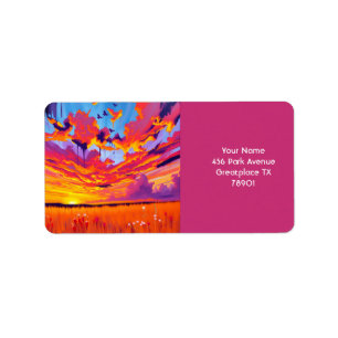 Fantasy Cute Red Orange Field Label