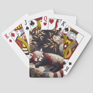 Fantasy Cute Red Panda Art Playing Cards