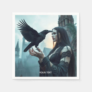Fantasy Cute Renaissance Gothic Woman Napkin