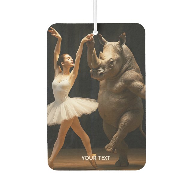 Fantasy Cute Rhino Dancer Ballerina Air Freshener (Front)