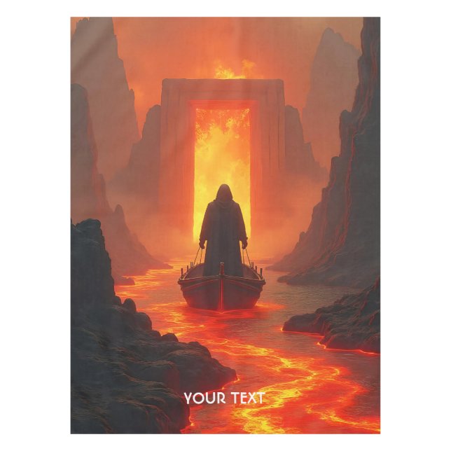 Fantasy Cute River Fire Man Tablecloth (Front)