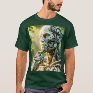 Fantasy Cute Robot Face Sculpture T-Shirt