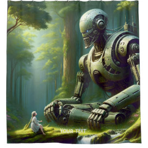 Fantasy Cute Robot Girl Forest