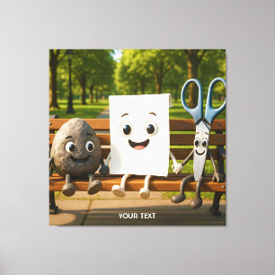Fantasy Cute Rock Paper Scissors Canvas Print