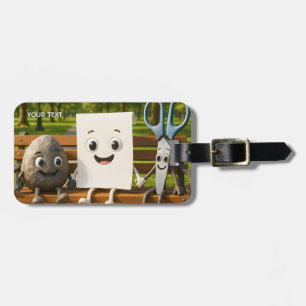 Fantasy Cute Rock Paper Scissors Luggage Tag