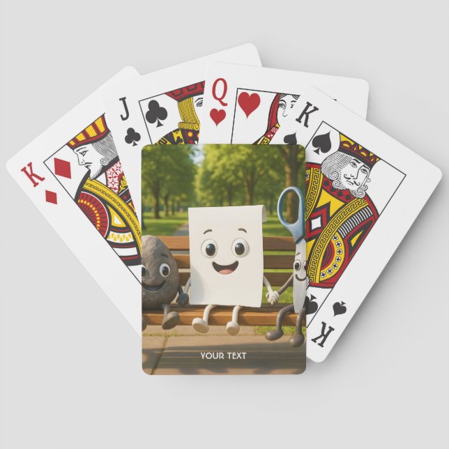 Fantasy Cute Rock Paper Scissors Playing Cards (Back)