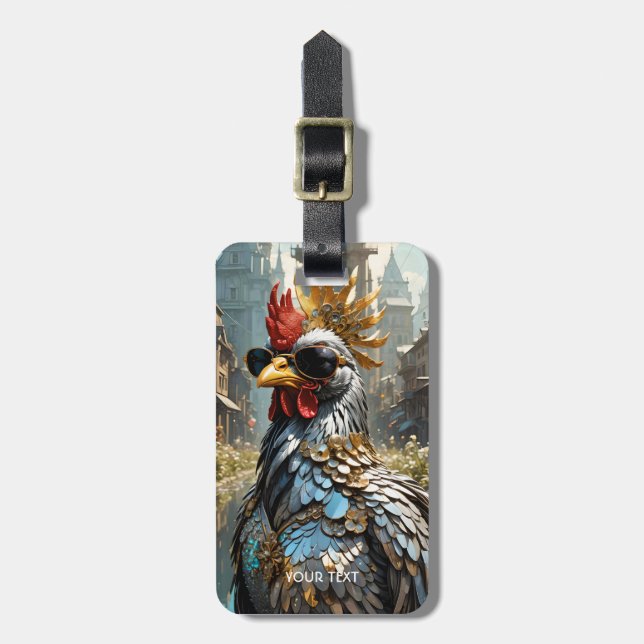 Fantasy Cute Roster Sunglasses Flowers Luggage Tag (Front Vertical)