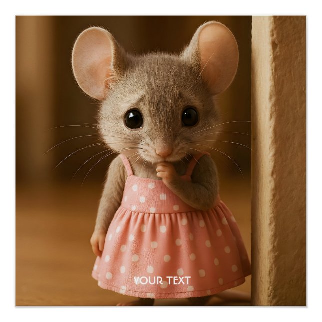 Fantasy Cute Sad Little Mouse  Poster (Front)