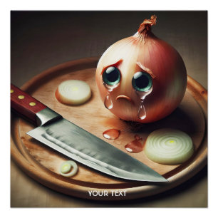 Fantasy Cute Sad Onion Crying Poster