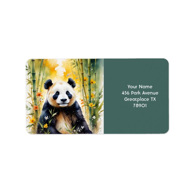 Fantasy Cute Sad Panda Forest Label (Front)