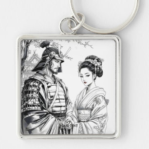 Fantasy Cute Samurai Geisha Pencil Keychain