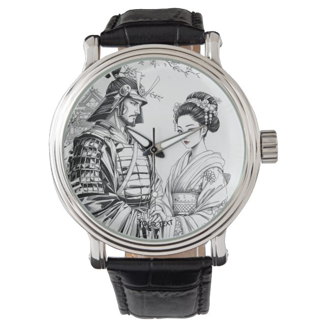 Fantasy Cute Samurai Geisha Pencil Watch (Front)