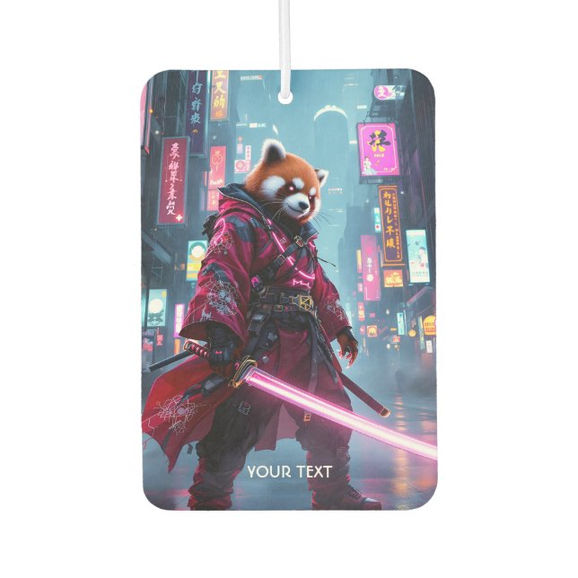 Fantasy Cute Samurai Red Panda Air Freshener (Front)