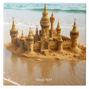 Fantasy Cute Sand Castle Beach Tile