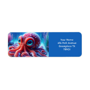 Fantasy Cute Sea Red Octopus