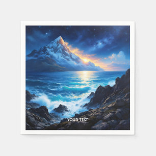 Fantasy Cute Sea Rocks Sunset Napkin