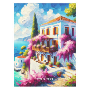 Fantasy Cute Sea Villa House Tablecloth