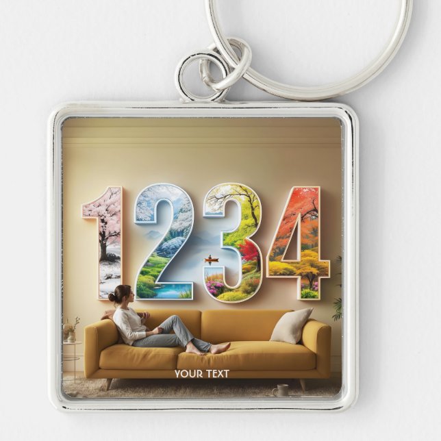 Fantasy Cute Season Four Numbers Keychain (Front)