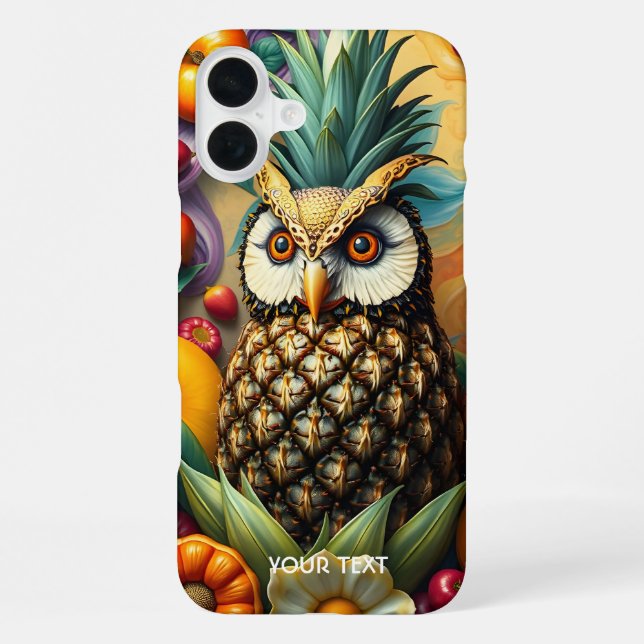 Fantasy Cute Serene Pineapple Owl iPhone Case (Back)