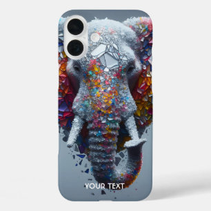 Fantasy Cute Shard Glass Elephant iPhone 16 Plus Case