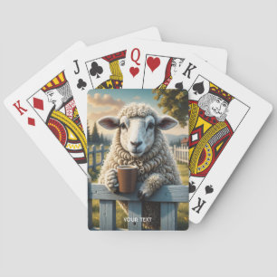 Fantasy Cute Sheep Coffee Evening Playing Cards