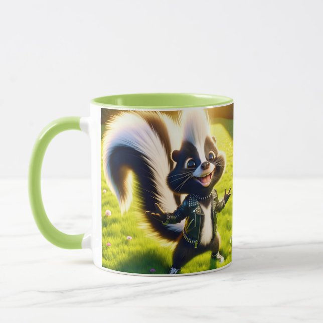 Fantasy Cute Skunk Punk Style Mug (Left)