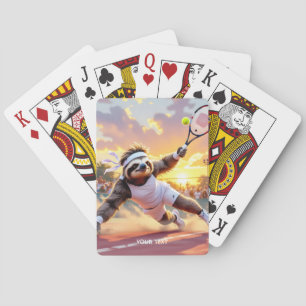 Fantasy Cute Sloth Playing Tennis Cards