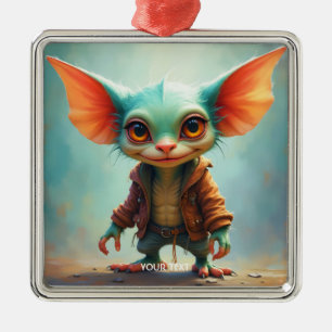 Fantasy Cute Small Adorable Creature Metal Ornament