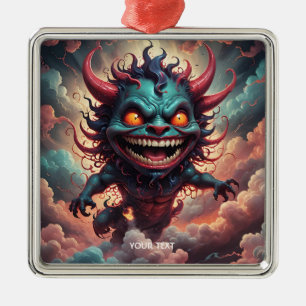 Fantasy Cute Small Laughing Creature Metal Ornament