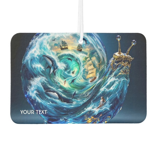 Fantasy Cute Snail Ocean Storm Air Freshener (Front)