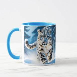 Fantasy Cute Snow Leopard Running Mug