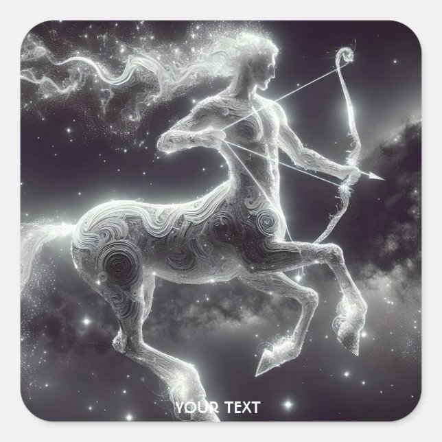 Fantasy Cute Space Stars Centaur Square Sticker (Front)