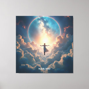 Fantasy Cute Space Stars Girl Canvas Print