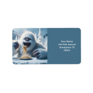 Fantasy Cute Spaghetti Yeti Snow Label