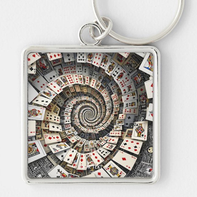Fantasy Cute  Spiral Cards Staircase  Keychain (Front)