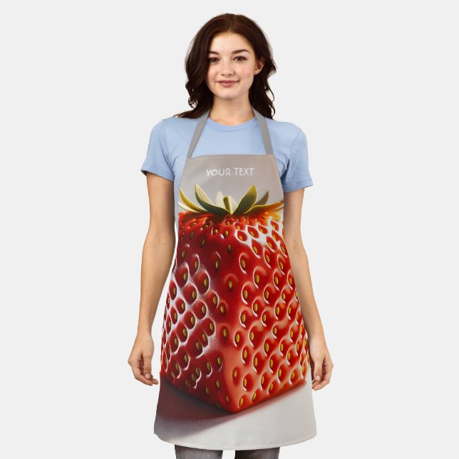 Fantasy Cute Square Red Strawberry Apron (Worn)