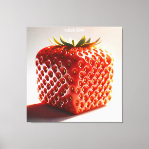 Fantasy Cute Square Red Strawberry Canvas Print