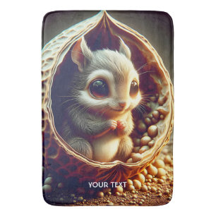 Fantasy Cute Squirrel Inside Shell Bath Mat
