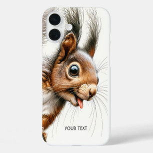 Fantasy Cute Squirrel Watercolor Tongue iPhone 16 Plus Case